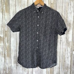 Cactus Man Black & White Floral Button Down